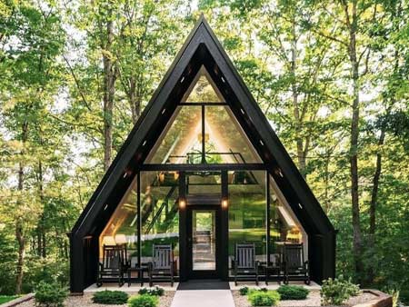 Triangle wooden house