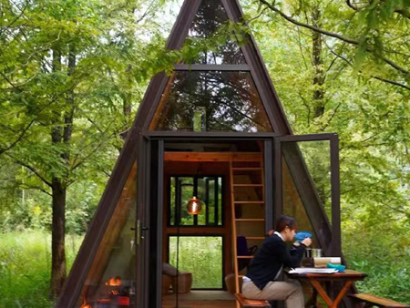 Triangle wooden house