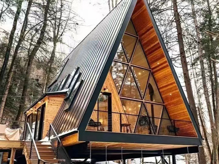 Triangle wooden house