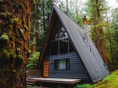 Triangle wooden house
